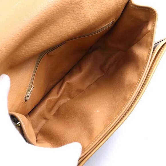 Auth CELINE Macadam Shoulder Bag Brown PVC/Leather/Goldtone - Picture 10 of 14